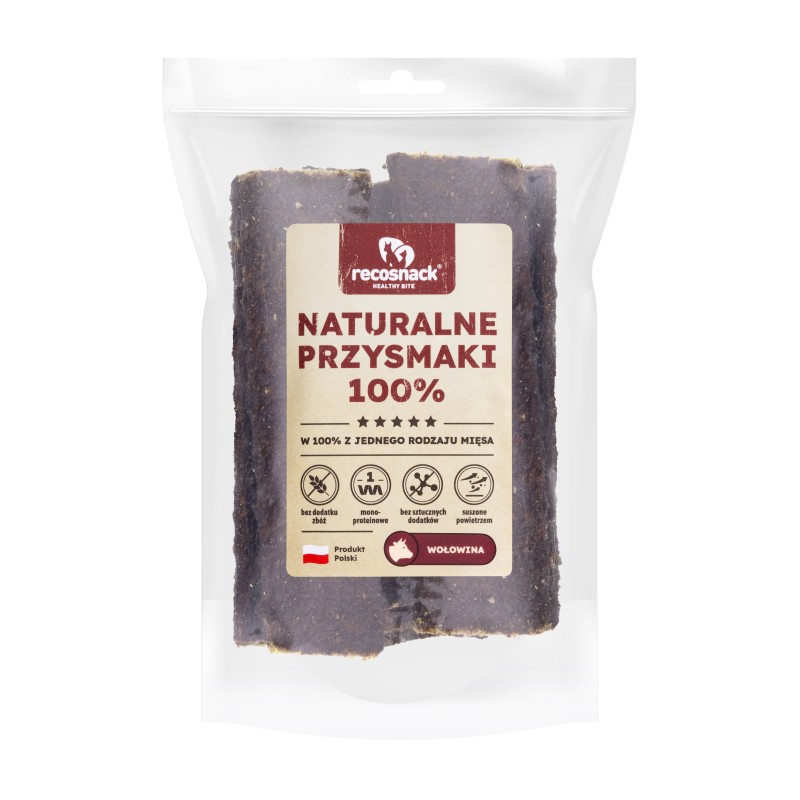 Recosnack MIĘSNE PASKI (12 cm) WOŁOWINA 500 g