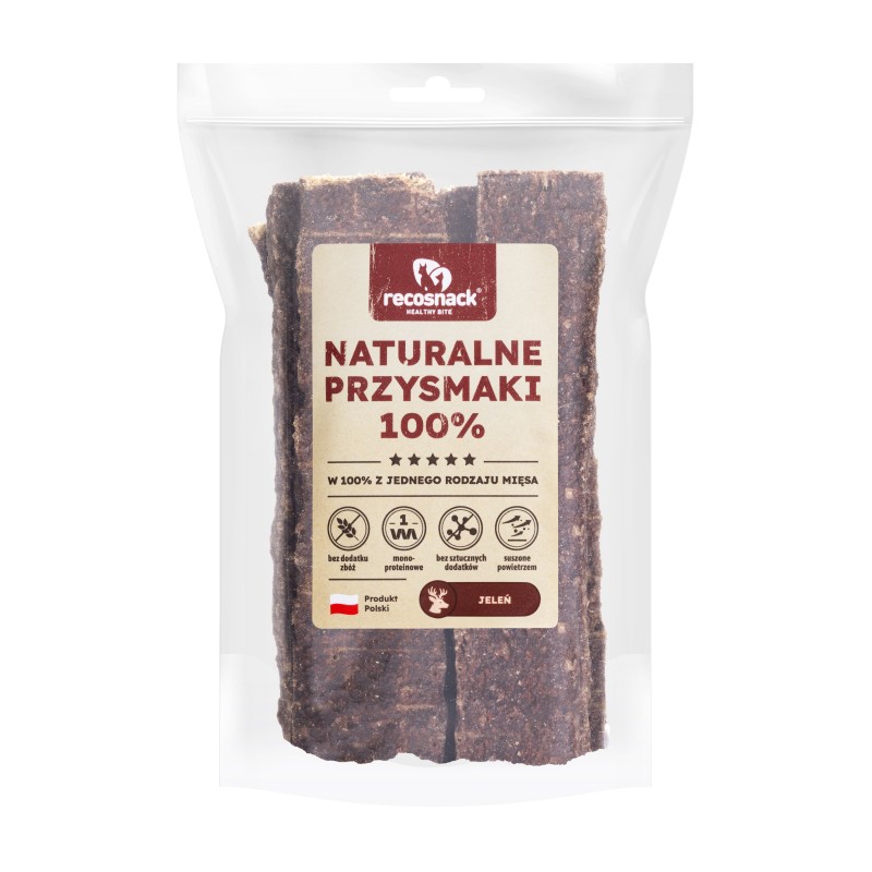 Recosnack MIĘSNE PASKI (12 cm) JELEŃ 100 g