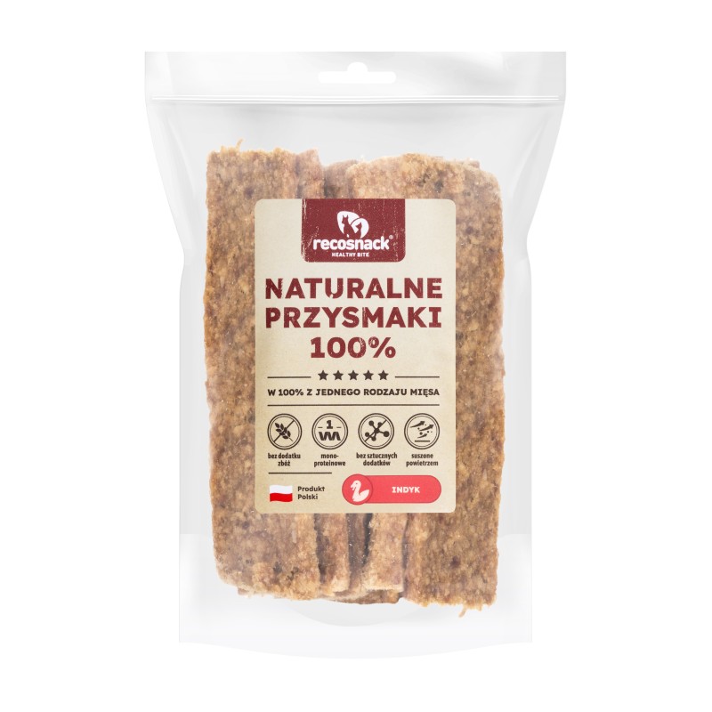 Recosnack MIĘSNE PASKI (12 cm) INDYK 100 g