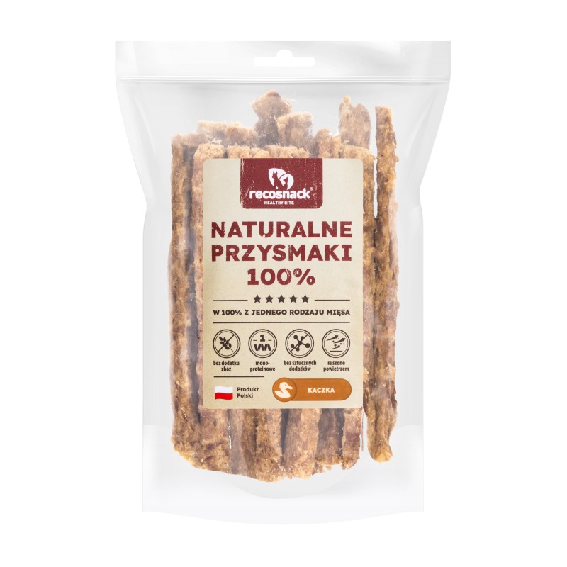 Recosnack MIĘSNE PAŁECZKI kwad.(12cm) KACZKA 500 g