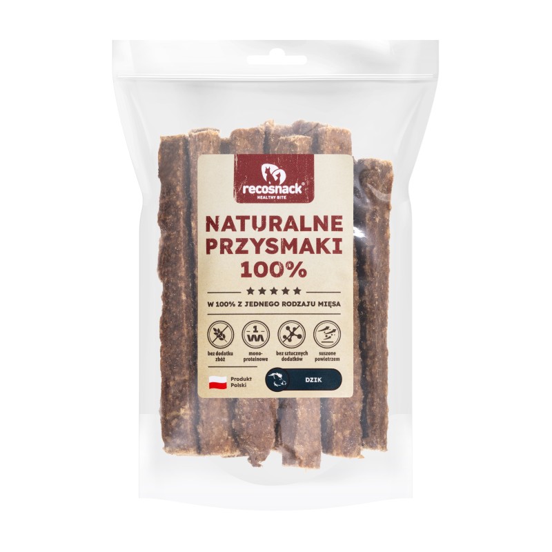 Recosnack MIĘSNE PAŁECZKI kwad.(12cm) DZIK 100 g