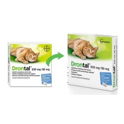 VETOQUINOL Drontal Cat 230 mg/20 mg - tabletki na odrobaczanie dla kotów do 8kg / 2 tabl.