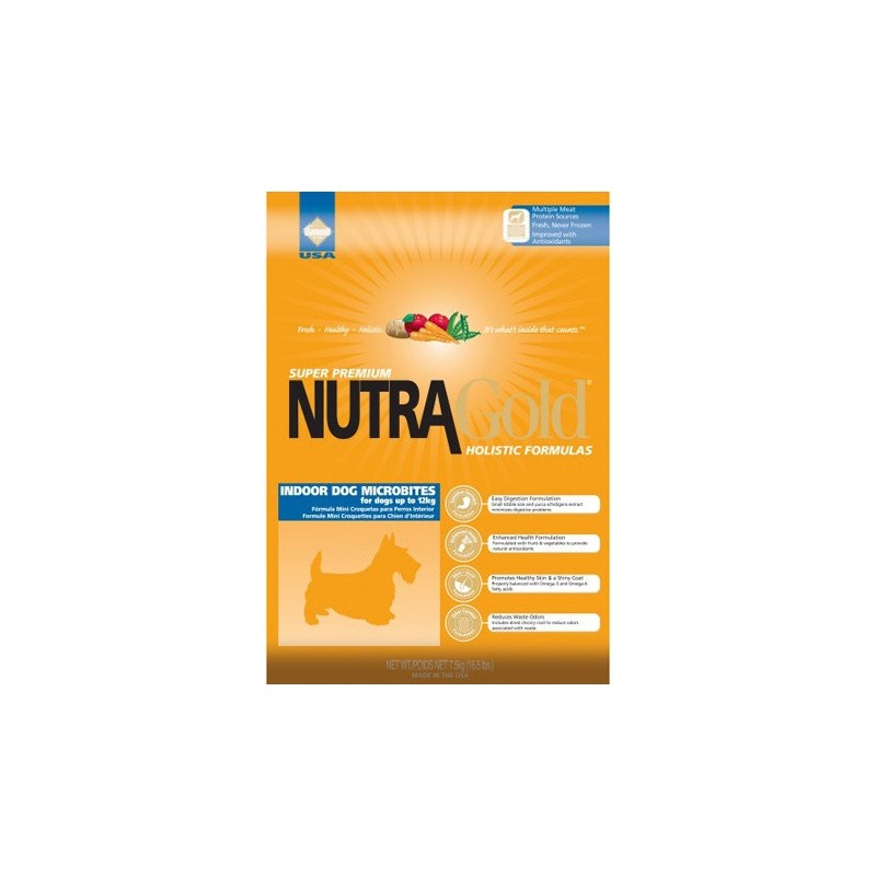 NUTRA GOLD Holistic Indoor Adult Dog Microbites 2x 7,5kg
