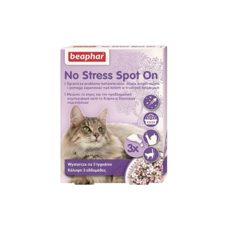 BEAPHAR No Stress Spot On dla kotów - 3 pipety
