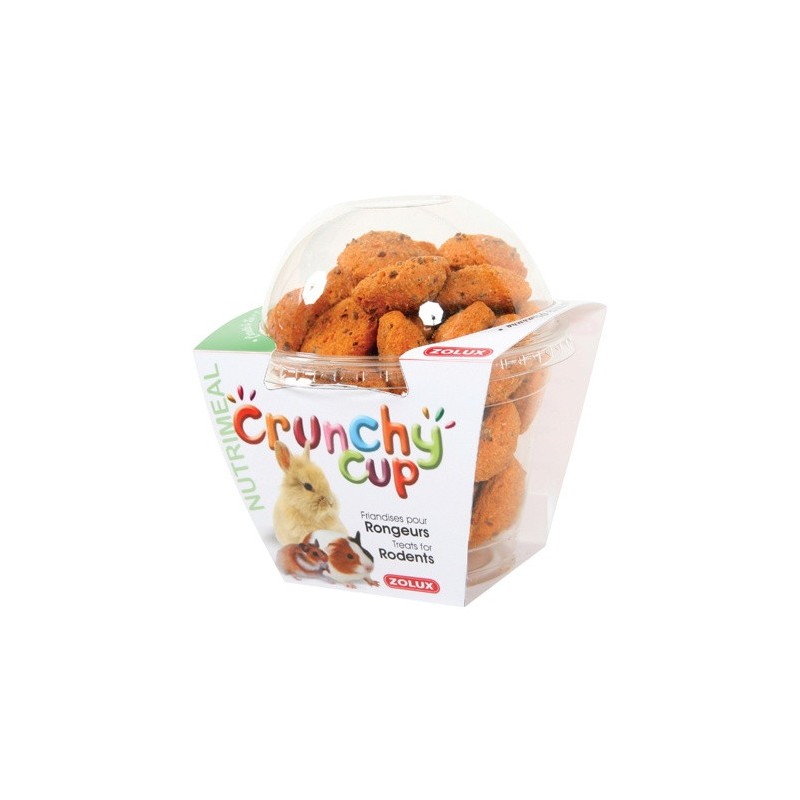 ZOLUX Crunchy Cup Candy - przysmaki dla gryzonia marchewka/siemię lniane 200g