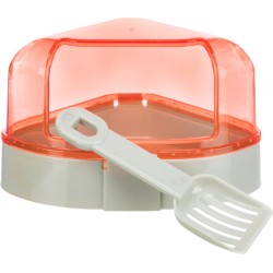 TRIXIE Toaleta narożna z daszkiem dla myszy i chomika (łopatka w zestawie)