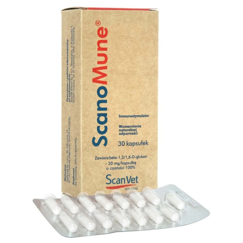 SCANVET Scanomune - odporność psa i kota 20mg 30 kaps.