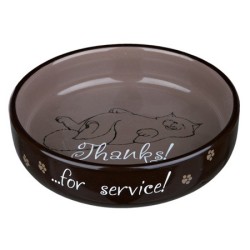 TRIXIE Miska ceramiczna "Thanks for service" dla kotów krótkonosych (0,3l / śr. 15cm) - różne kolory