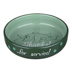 TRIXIE Miska ceramiczna "Thanks for service" dla kotów krótkonosych (0,3l / śr. 15cm) - różne kolory