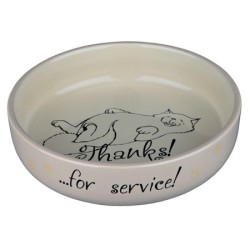 TRIXIE Miska ceramiczna "Thanks for service" dla kotów krótkonosych (0,3l / śr. 15cm) - różne kolory