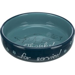 TRIXIE Miska ceramiczna "Thanks for service" dla kotów krótkonosych (0,3l / śr. 15cm) - różne kolory