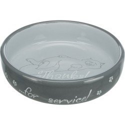 TRIXIE Miska ceramiczna "Thanks for service" dla kotów krótkonosych (0,3l / śr. 15cm) - różne kolory