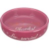 TRIXIE Miska ceramiczna "Thanks for service" dla kotów krótkonosych (0,3l / śr. 15cm) - różne kolory