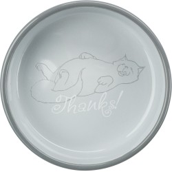 TRIXIE Miska ceramiczna "Thanks for service" dla kotów krótkonosych (0,3l / śr. 15cm) - różne kolory