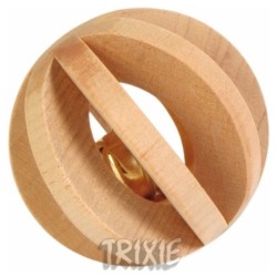 TRIXIE Drewniana piłka z dzwonkiem 6cm